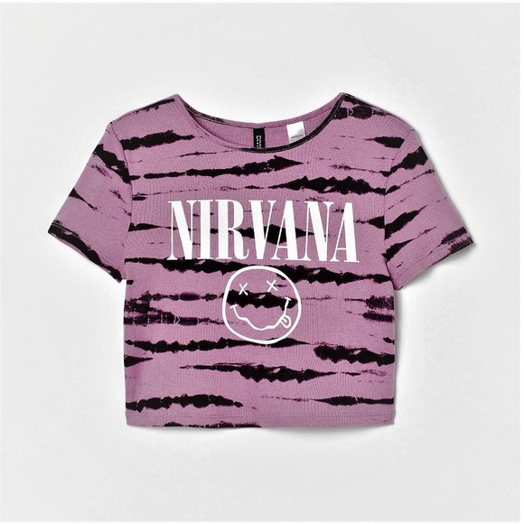 Nirvana Smiley Logo Divide H&M Tie Dye punk rock T-Shirt M NWT - Picture 1 of 3